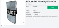  The Riot Shield and Billy Club Set gear pieces from the Roblox Avatar Shop. (Image via Roblox.com)